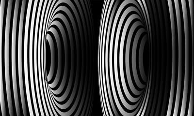 awesome  illustration optical art illusion of striped geometric black and white abstract line surface flowing part 3