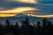 Mt Baker at Sunrise in Winter