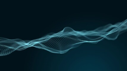 Leinwandbilder - Futuristic wave. 3D visualization of big data. Analytical presentation.3D rendering. Seamless loop.