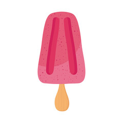 Sticker - sweet ice cream in stick icon vector illustration design