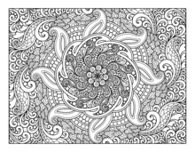 Coloring Full Page Mandala Design. Adult Coloring Page