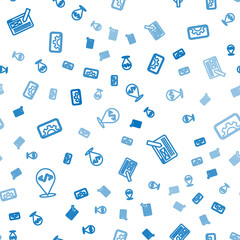 Set line Front end development, UI or UX design and Web on seamless pattern. Vector.