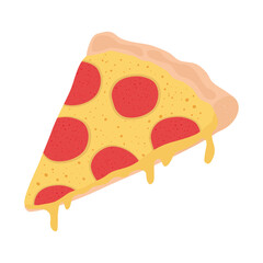 Sticker - delicious italian pizza portion icon vector illustration design