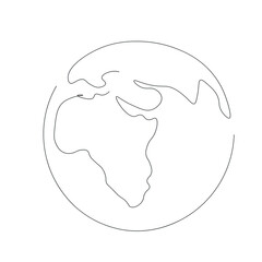 World glob drawing on white background, vector illustration