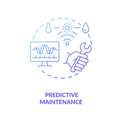 Wall Mural - Predictive maintenance concept icon. Industry 4.0 trend idea thin line illustration. Monitoring equipment performance. In-service equipment condition. Vector isolated outline RGB color drawing