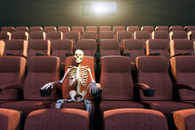 Skeleton On Chair In Theater