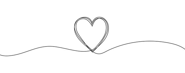 Wall Mural - Heart sketch doodle, hand drawn heart. Vector illustration isolated on white background. Valentine's Day. Love Line