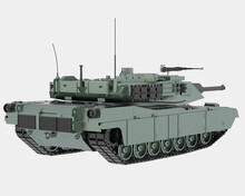Tank Isolated On Grey Background. 3d Rendering - Illustration