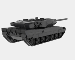 Tank isolated on grey background. 3d rendering - illustration