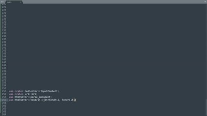 Wall Mural - rust programming language source code typing effect. rust programmer ticker colored commands editor 