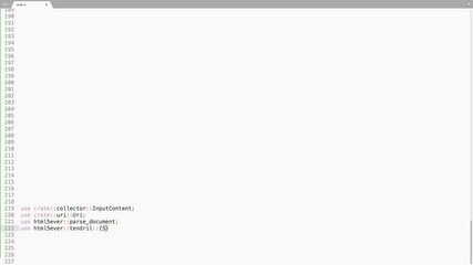 Wall Mural - rust programming language source code typing effect. rust programmer ticker colored commands editor 