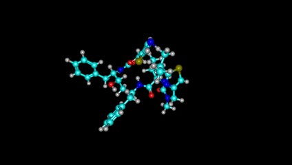 Wall Mural - Ritonavir molecule rotating video