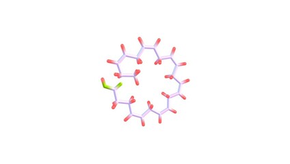 Poster - Docosahexaenoic acid molecule rotating video on white