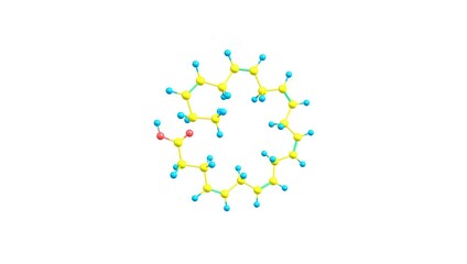 Wall Mural - Docosahexaenoic acid molecule rotating video on white