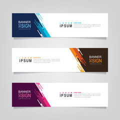 Wall Mural - vector abstract web banner design template. collection of web banner template. abstract geometric we