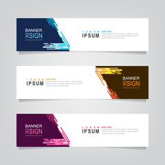 Wall Mural - vector abstract web banner design template. collection of web banner template. abstract geometric we