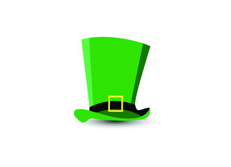 Vector illustration of Saint Patrick Day. Cloverleaf and Green Hat. Papercut.