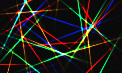 Wall Mural - Glowing futuristic lines in the dark space. Abstract futuristic technology art wallpaper. Vector light banner.