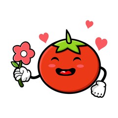 Canvas Print - cute tomato cartoon mascot character