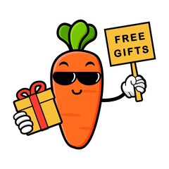 Canvas Print - cute carrot cartoon mascot character