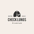check lung hipster vintage logo vector icon illustration