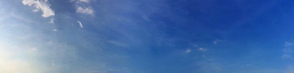 Wall Mural - Panorama sky with beautiful cloud on a sunny day. Panoramic high resolution image.