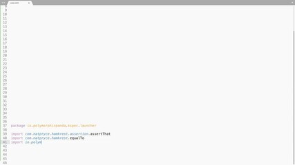 Wall Mural - kotlin programming language source code typing effect. kotlin programmer ticker colored commands edi