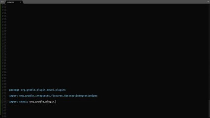 Wall Mural - groovy programming language source code typing effect. groovy programmer ticker colored commands edi