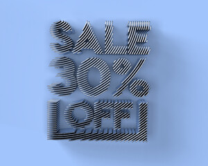 Canvas Print - 3D Render 30% OFF Sale Discount Banner - Discount offer 3D Illustration Design.