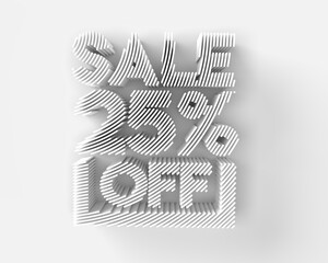 Canvas Print - 3D Render 25% OFF Sale Discount Banner - Discount offer 3D Illustration Design.