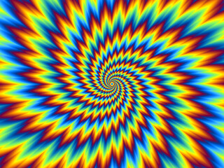 Wall Mural - pulsing fiery flower. optical illusion of movement.