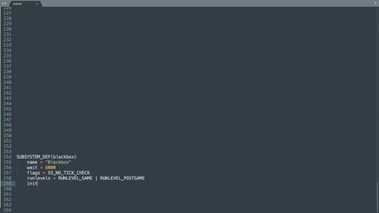 Wall Mural - dm programming language source code typing effect. dm programmer ticker colored commands editor scre