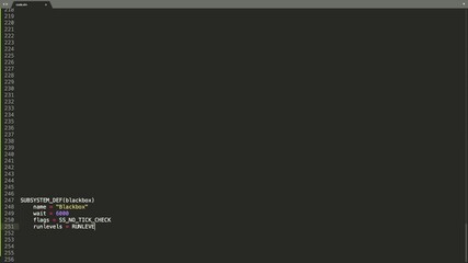 Wall Mural - dm programming language source code typing effect. dm programmer ticker colored commands editor scre