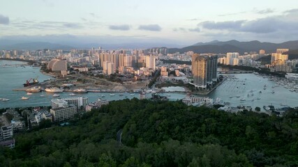 Wall Mural - Aerial photography of Hainan island scenery and modern architecture