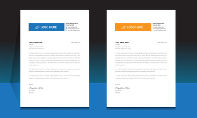 Wall Mural - letterhead format template, business style letterhead design template. company letterhead template d