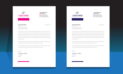 Wall Mural - letterhead format template, business style letterhead design template. company letterhead template d