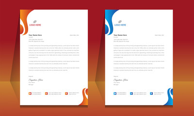 Wall Mural - letterhead format template, business style letterhead design template. company letterhead template d