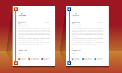 Wall Mural - letterhead format template, business style letterhead design template. company letterhead template d