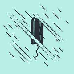 Black Menstruation and sanitary tampon icon isolated on green background. Feminine hygiene product. Glitch style. Vector.