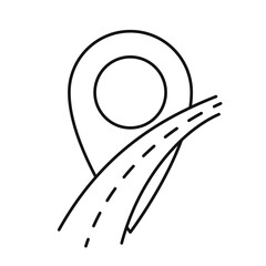 Wall Mural - location map icon with road icon. travel concept. vector map pointer icon
