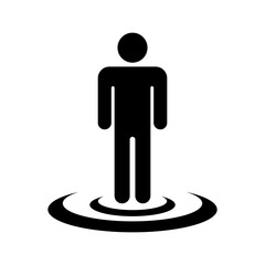 Wall Mural - man rotation icon. 360 degree rotation. vector location symbol