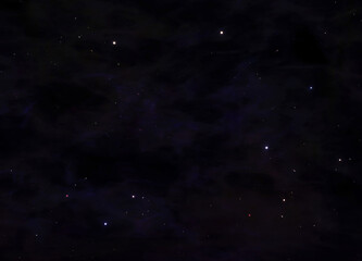 night black sky with stars and nebula, 3d render