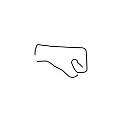 Sticker - fist hand, fingers emoji, hand gesture line art vector icon for apps and websites