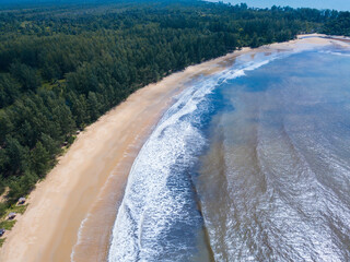 Wall Mural - aerial view of beach at Phra Thong Island