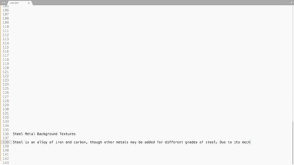 Wall Mural - text source typing effect. text writer ticker editor screen. white background. 60 seconds, 16:9 scre