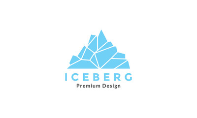 flat blue modern iceberg logo vector icon symbol graphic design illustration