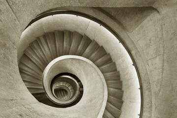 Poster - Modern spiral staircase. Contemporary architecture abstract background