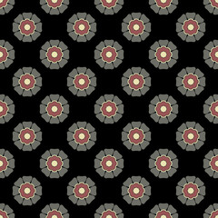 Seamless geometrical floral pattern. Beautifu\ul polka dot. Medieval Indian Mogul motif.