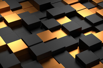 Wall Mural - Abstract background of cube with luxury concepts. 3D rendering.