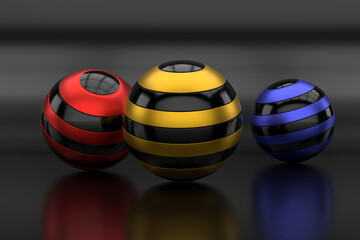 Wall Mural - abstract background of sphere shape. 3d wallpaper design. 3d rendering.